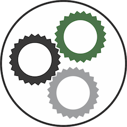 Gears working together, symbolizing automation.
