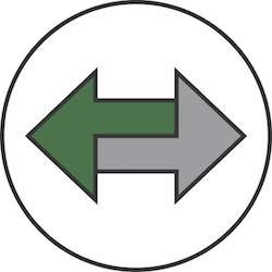 Two arrows indicating the transfer of resources between software programs.